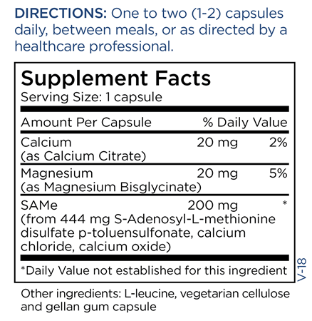 SAMe 200 mg (Metabolic Maintenance) supplement facts