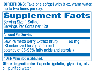 SAW PALMETTO Anabolic Laboratories supplement facts