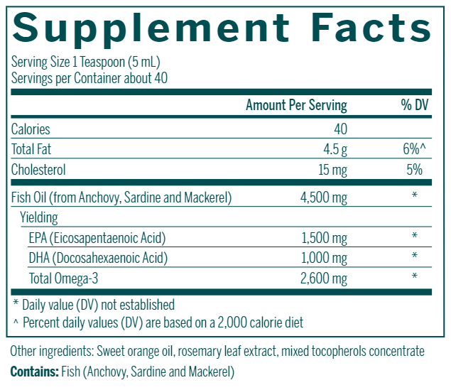 Super EFA Forte Liquid 200ml supplement facts Genestra