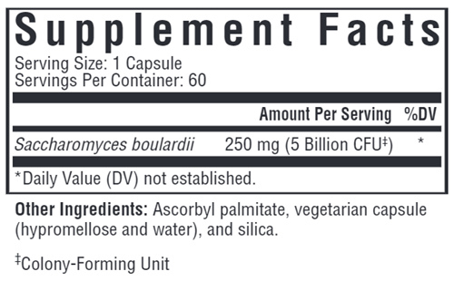 Saccharomyces Boulardii Seeking Health supplement facts