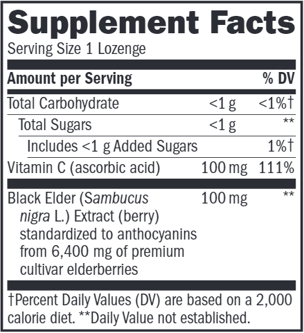 sambucus lozenges nature's way supplement facts