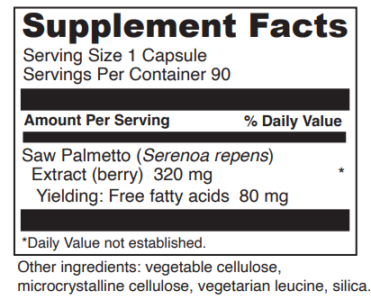 saw palmetto davinci labs supplement facts