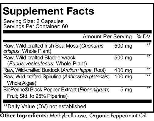 Sea Moss+ (Codeage) supplement facts