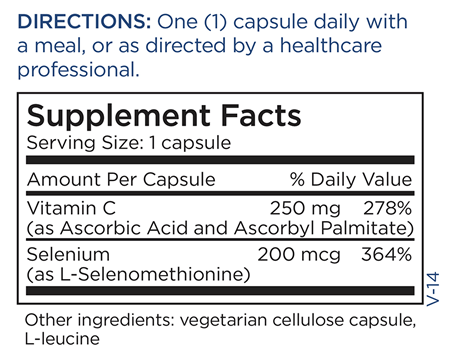 Selenium 200 mcg (Metabolic Maintenance) supplement facts