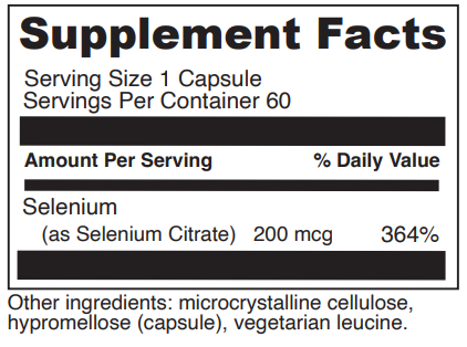 selenium citrate davinci labs supplement facts