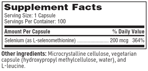 seleno met sfi health supplement facts