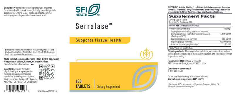 serralase sfi health label