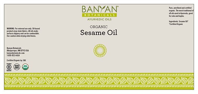 Sesame Oil (Organic) (Banyan Botanicals) label