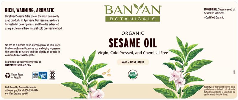 sesame oil banyan botanicals label