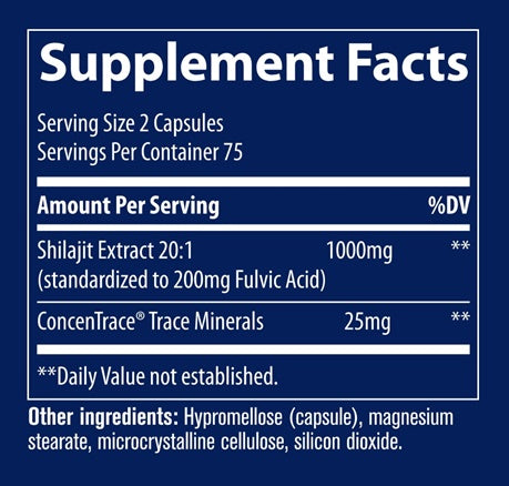 shilajit (trace minerals research) supplement facts