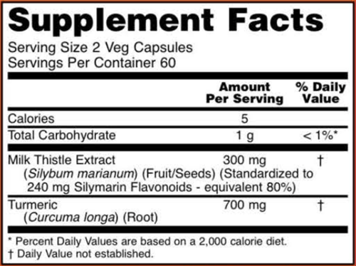 Silymarin 150 mg (NOW) Supplement Facts