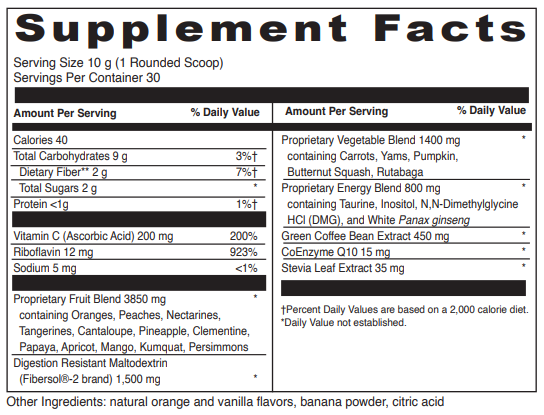 spectra oranges davinci labs supplement facts