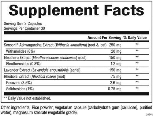 stress-relax serenity formula natural factors supplement facts