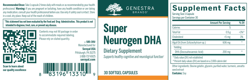 BACKORDER ONLY - Super Neurogen DHA