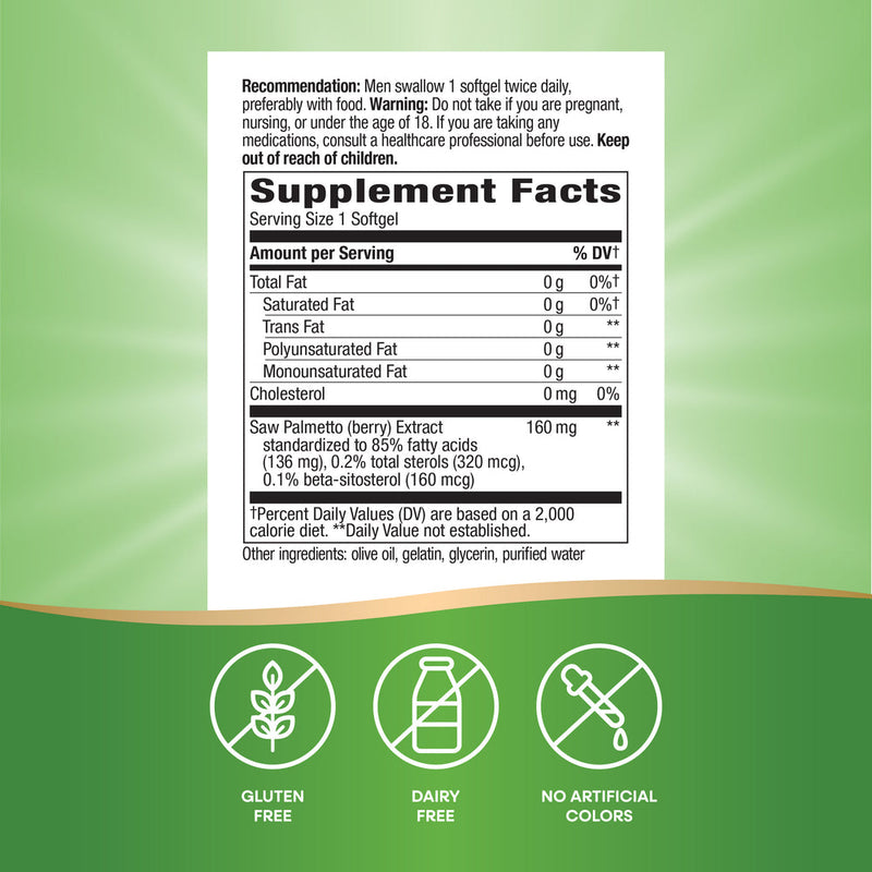 saw palmetto nature's way supplement facts