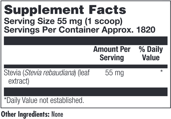 Sure Stevia Extract KAL supplement facts