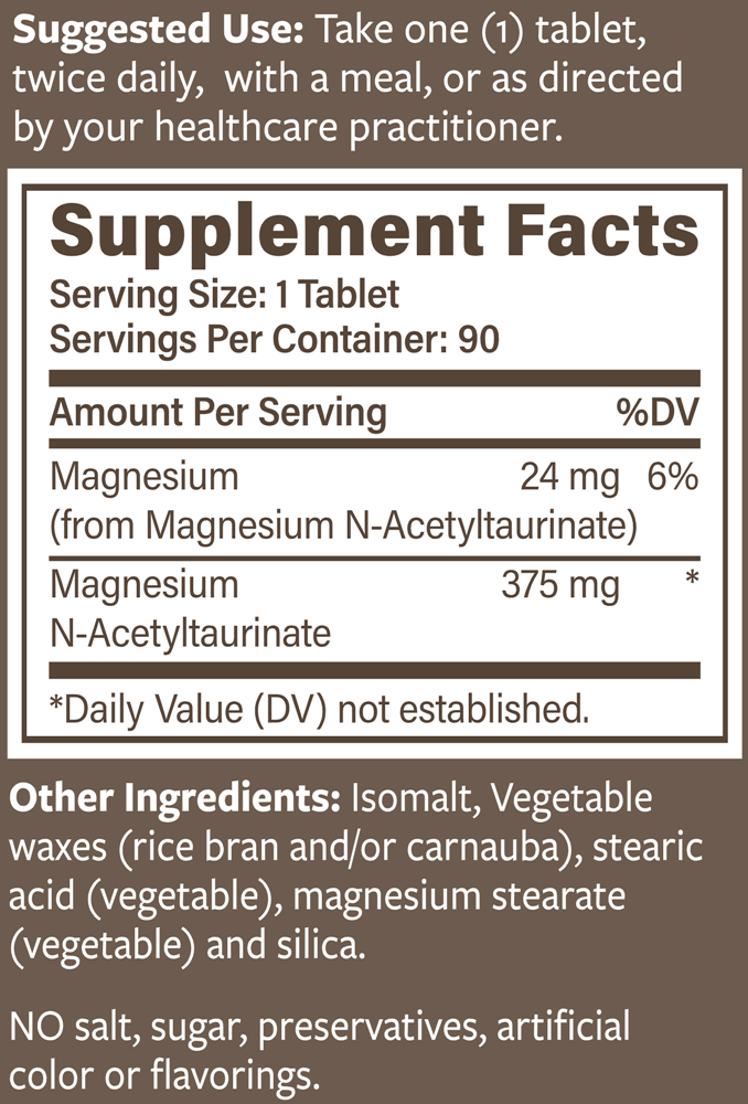 TAUROMAG SR Endurance Product Company supplement facts