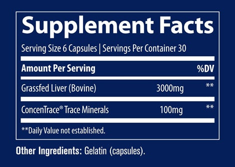 tmancestral beef liver (trace minerals research) supplement facts