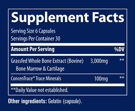 tmancestral bone & marrow (trace minerals research) supplement facts