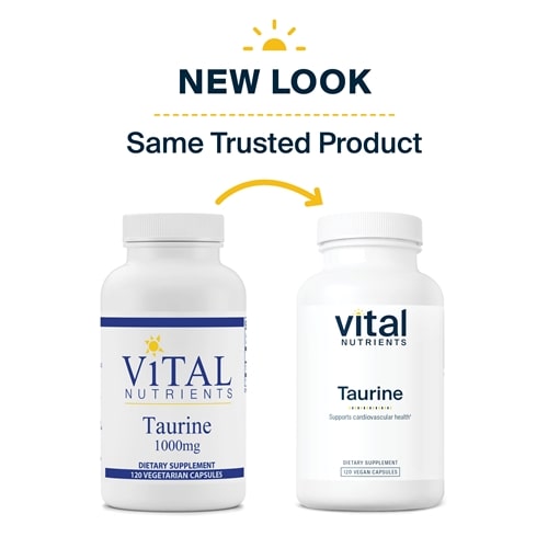 Taurine 1000 mg Vital Nutrients new look