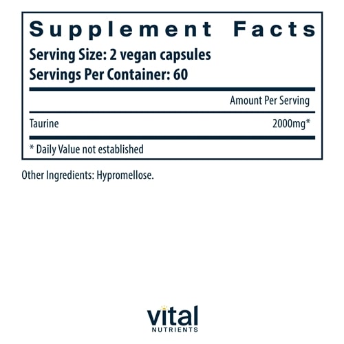 Taurine 1000 mg Vital Nutrients supplements