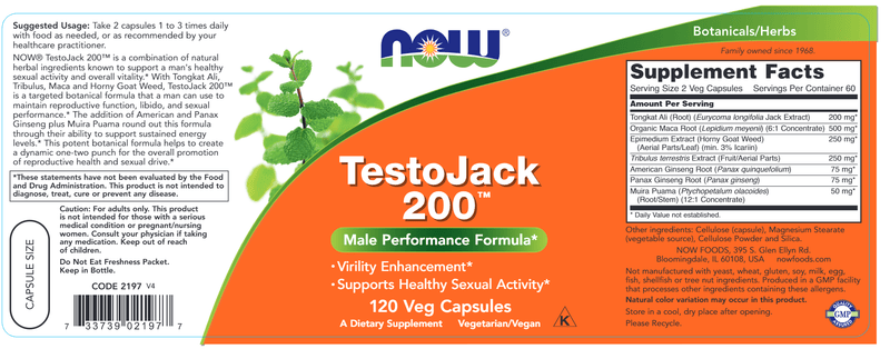 TestoJack 200 - 120 Capsules