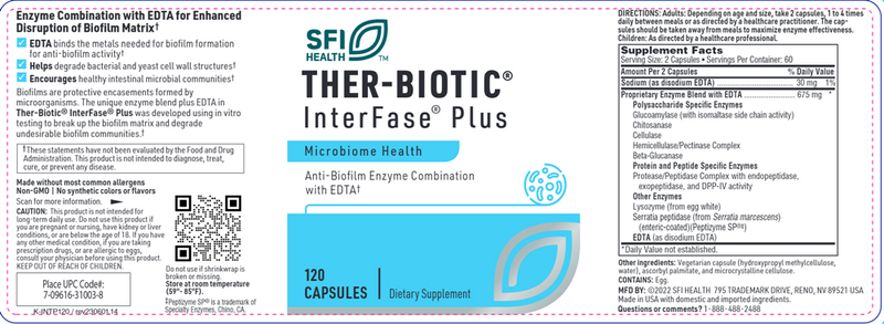 ther-biotic interfase plus sfi health label