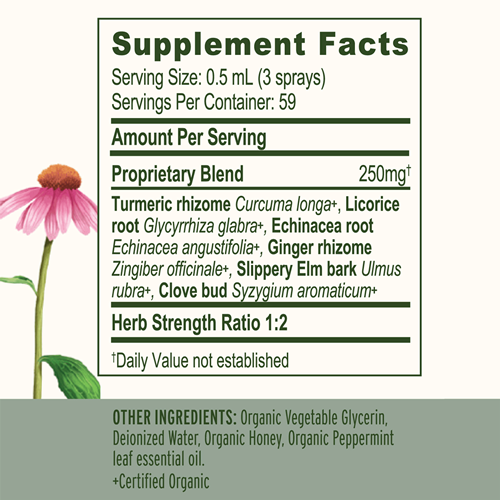 throat soother spray organic banyan botanicals supplement facts