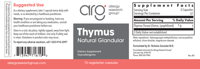 thymus allergy research group label