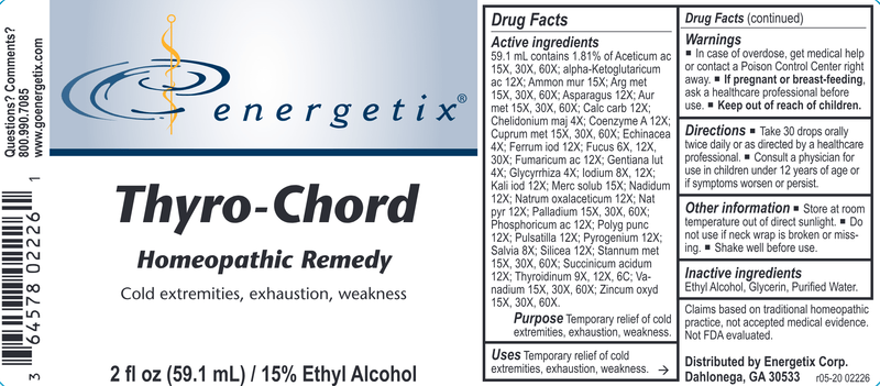 Thyro-Chord (Energetix) Label