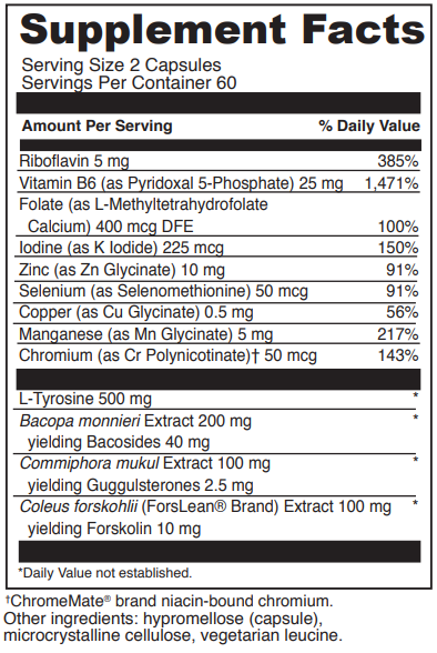 thyroid basics davinci labs supplement facts