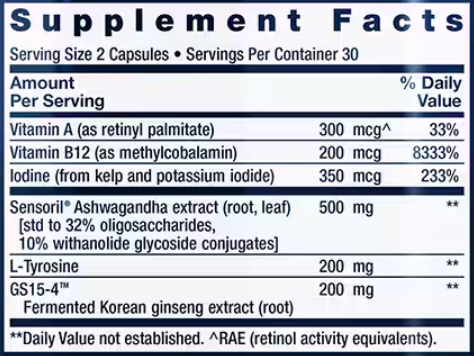 Thyroid Support Complex (Life Extension) supplement facts