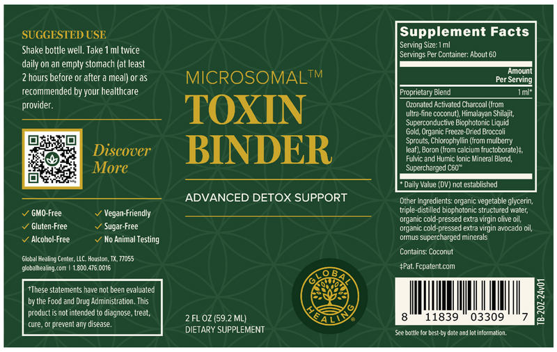 toxin binder global healing label