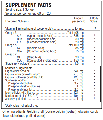 Triple EFA Guard Perque supplement facts