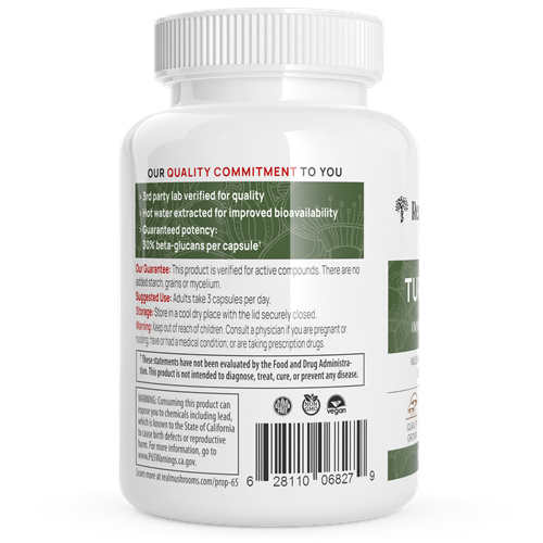 Turkey Tail Mushroom Extract Capsules (Real Mushrooms)