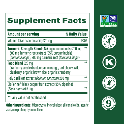 turmeric curcumin extra strength whole body megafood supplement facts