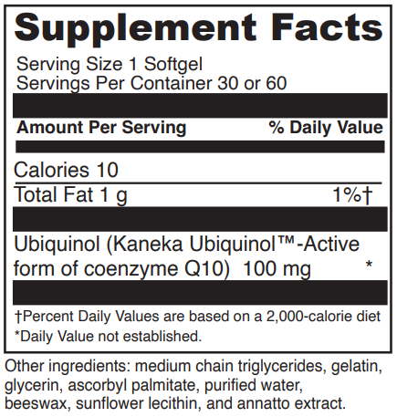 ubiquinol davinci labs supplement facts