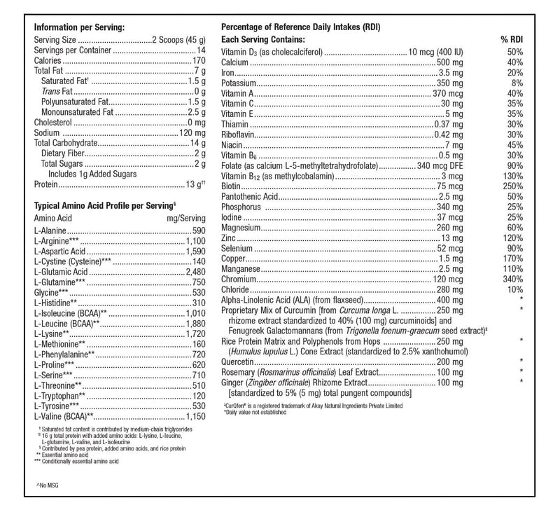 UltraInflamX Plus 360 Pineapple Banana (Metagenics) Supplement Facts