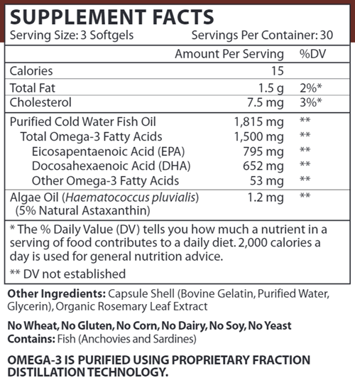 Ultra Omega-3 (Vinco) supplement facts