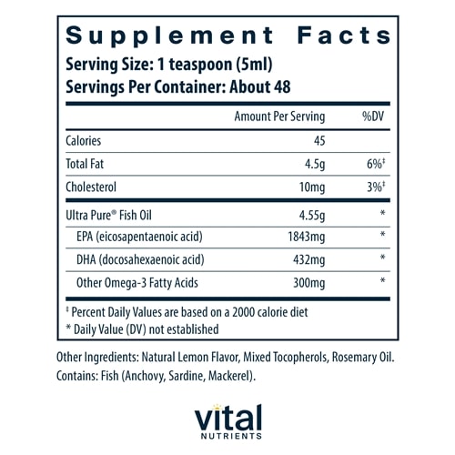 Ultra Pure Fish Oil 2600 Vital Nutrients supplements