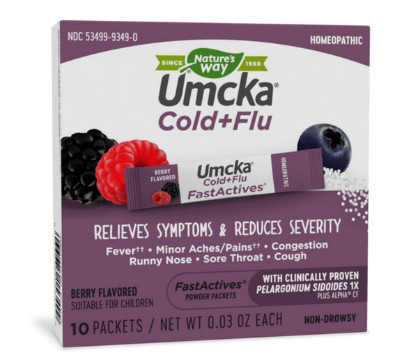 Umcka FastActives Cold & Flu Berry Tray 10 Packets (Nature's Way)