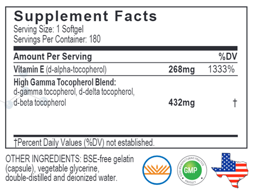 Unique E Tocopherols AC Grace supplement facts