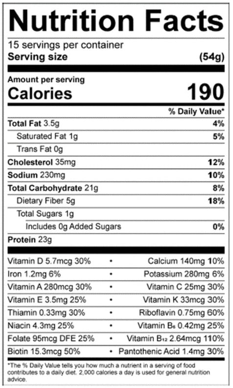 Unjury Protect & Restore Advanced Protein+ (Bariatric Fusion) nutrition facts