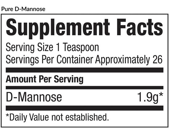 pure d-mannose (equilife) supplement facts