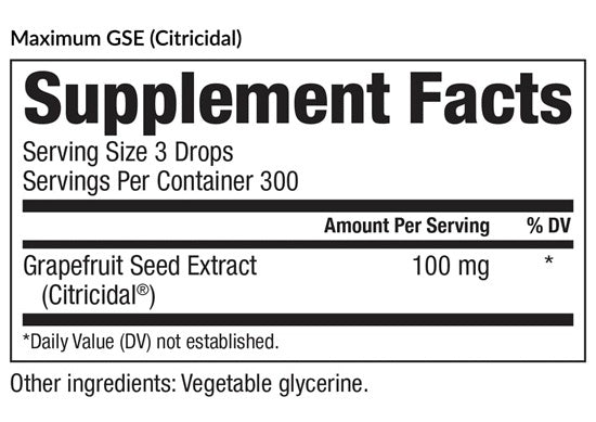 maximum gse (equilife) supplement facts