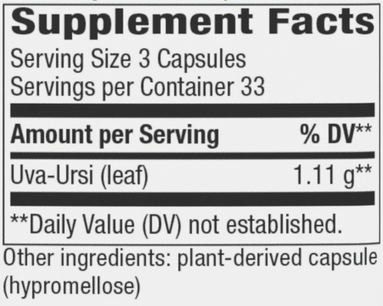 uva ursi leaves nature's way supplement facts