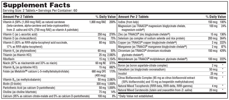 vitaprime tablets sfi health supplement facts