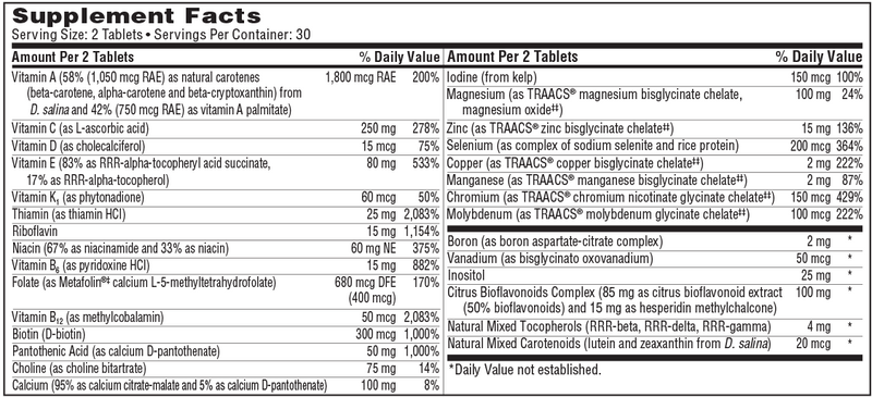 vitaprime tablets sfi health supplement facts