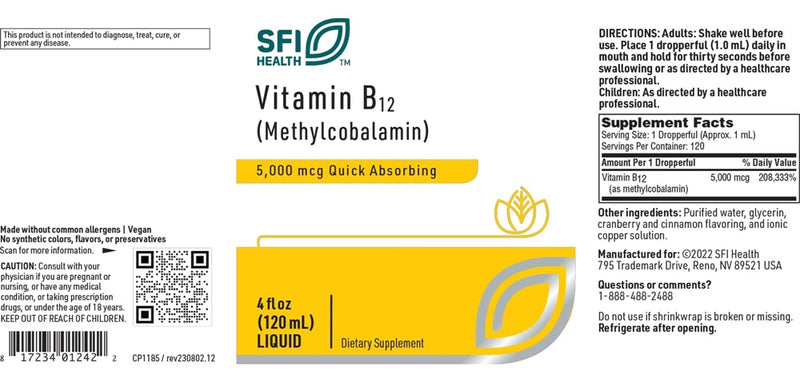 vitamin b12 sfi health label