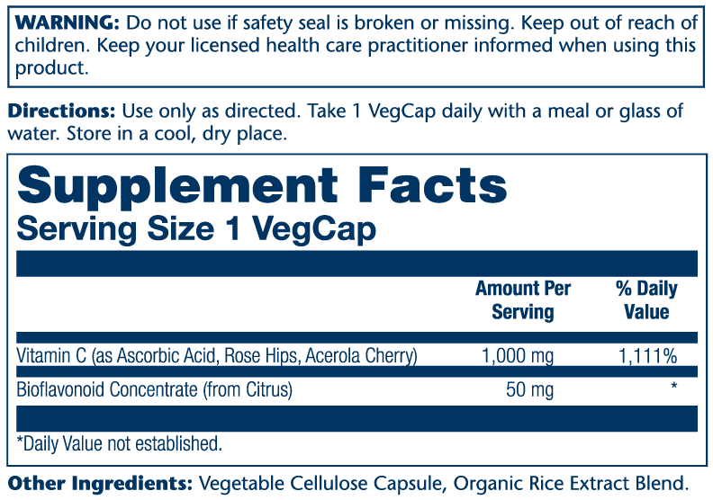 Vitamin C Timed-Release Solaray supplement facts